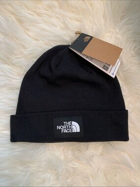 The North Face Black Logo Cuffed Beanie - Unisex
